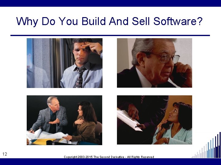 Why Do You Build And Sell Software? 12 Copyright 2003 -2015 The Second Derivative