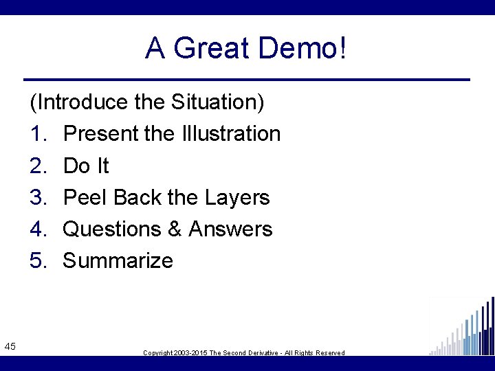 A Great Demo! (Introduce the Situation) 1. Present the Illustration 2. Do It 3.