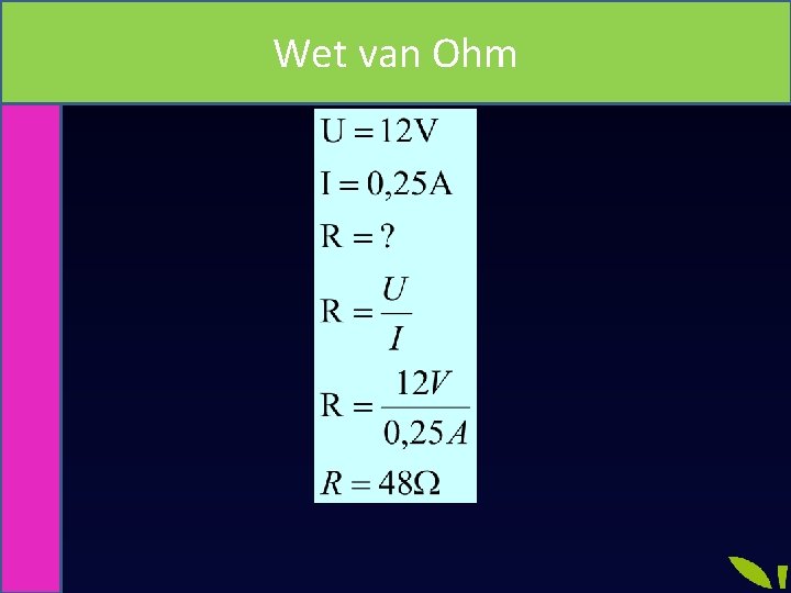 Wet van Ohm 