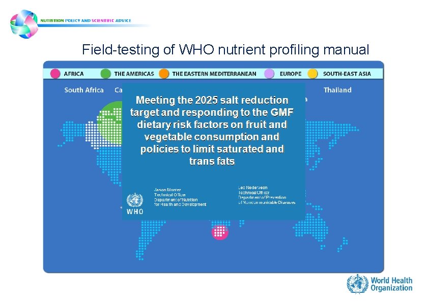 Field-testing of WHO nutrient profiling manual Field-testing of WHO nutrient profiling manual