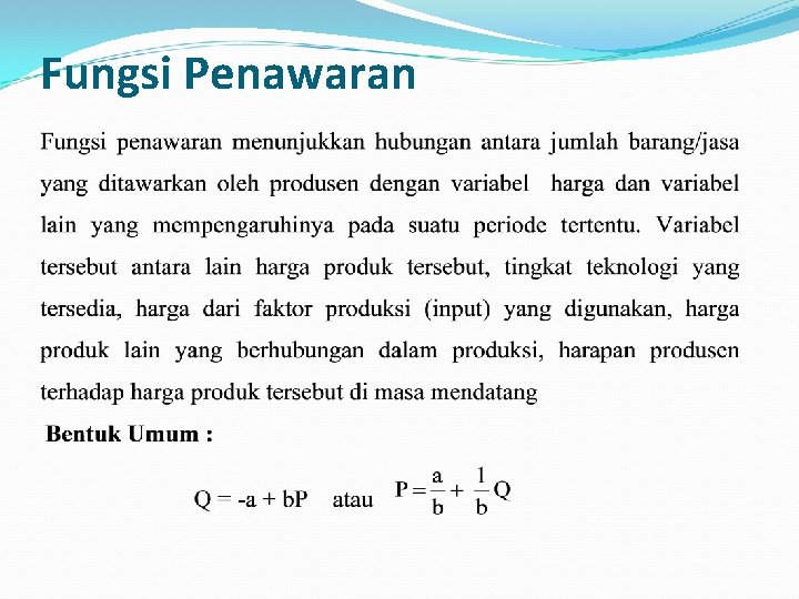 Fungsi Penawaran 