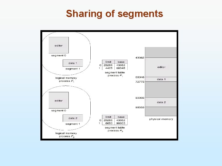 Sharing of segments 