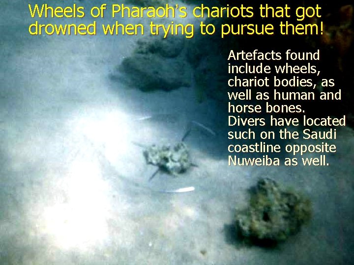 Wheels of Pharaoh’s chariots that got drowned when trying to pursue them! Artefacts found Wheels of Pharaoh’s chariots that got drowned when trying to pursue them! Artefacts found