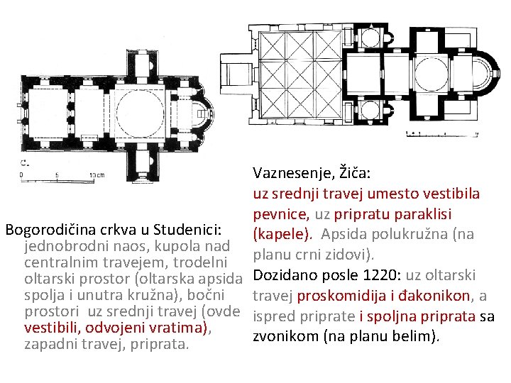 Vaznesenje, Žiča: uz srednji travej umesto vestibila pevnice, uz pripratu paraklisi Bogorodičina crkva u