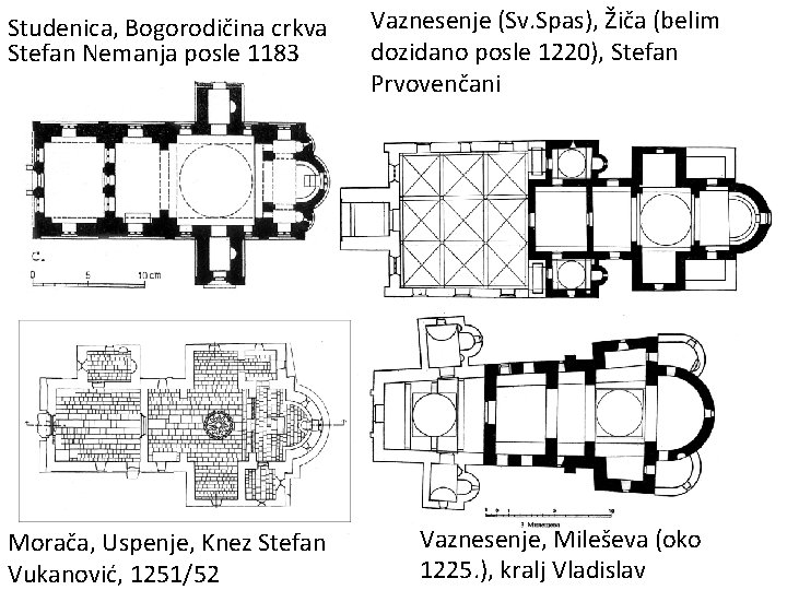 Studenica, Bogorodičina crkva Stefan Nemanja posle 1183 Morača, Uspenje, Knez Stefan Vukanović, 1251/52 Vaznesenje