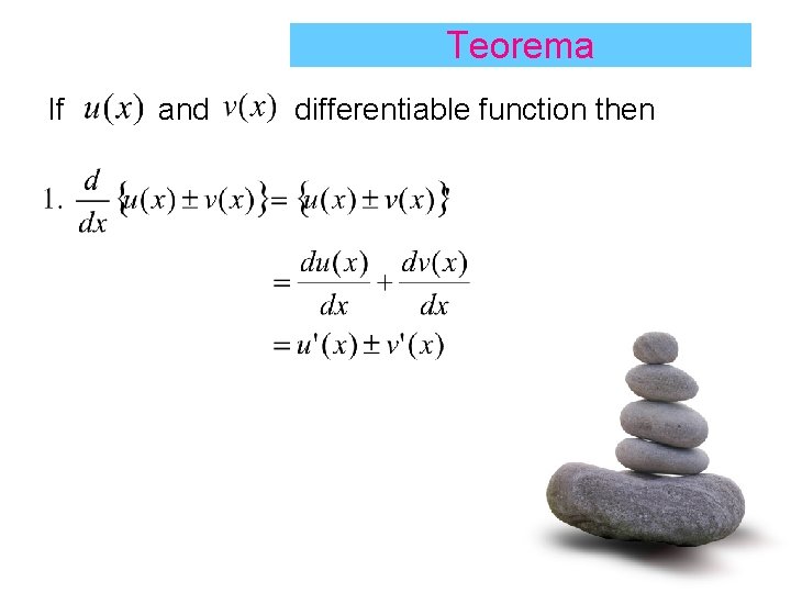 Teorema If and differentiable function then 