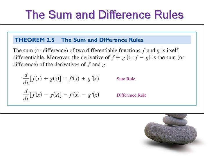 The Sum and Difference Rules 