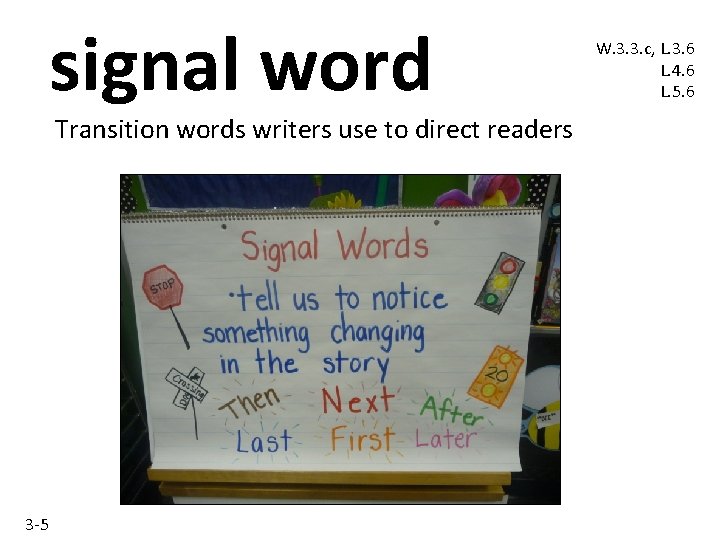 signal word Transition words writers use to direct readers 3 -5 W. 3. 3.