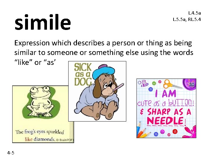simile L. 4. 5 a L. 5. 5 a, RL. 5. 4 Expression which