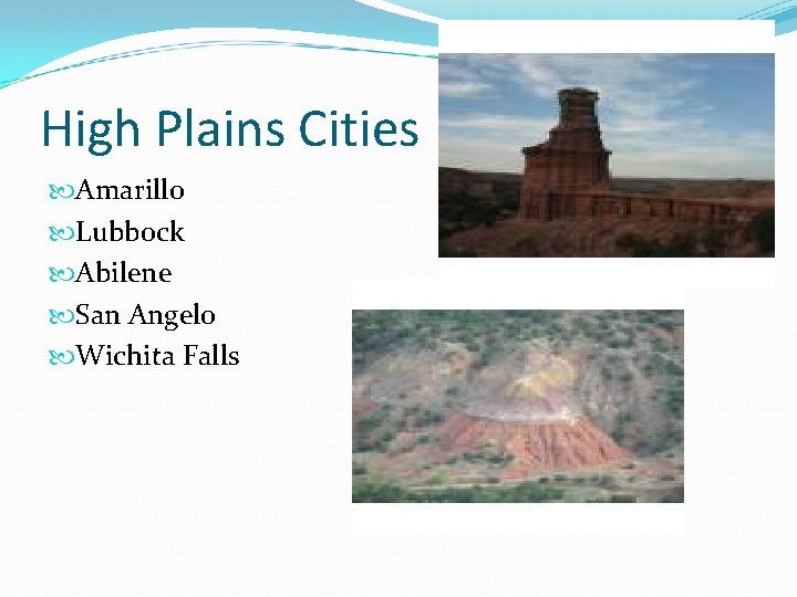 High Plains Cities Amarillo Lubbock Abilene San Angelo Wichita Falls 