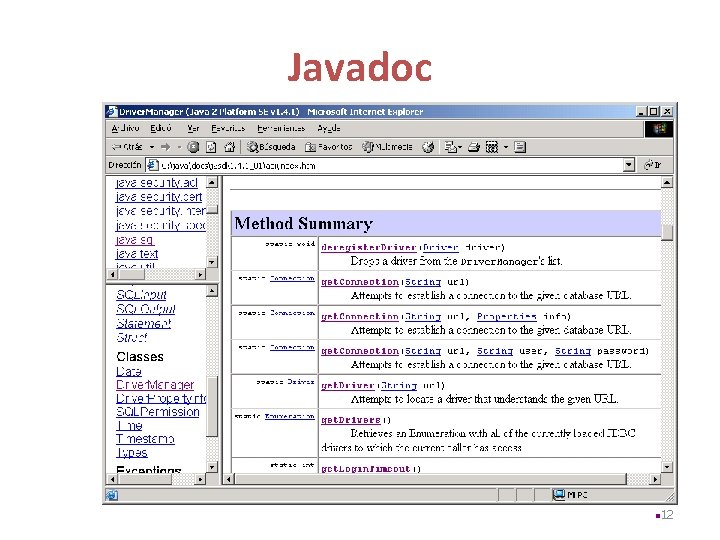 Javadoc n 12 