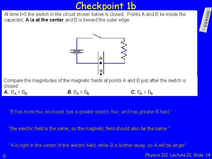 Checkpoint 1 b At time t=0 the switch in the circuit shown below is