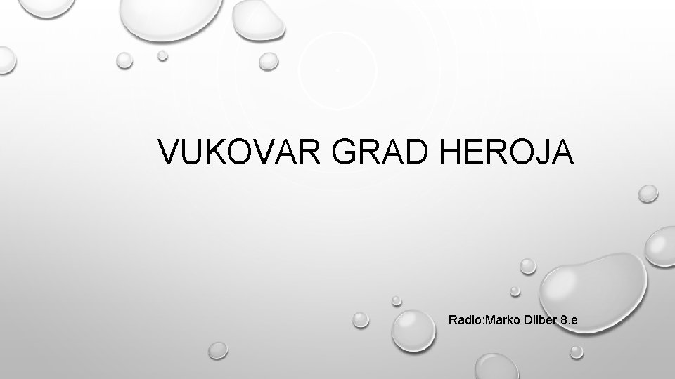 VUKOVAR GRAD HEROJA Radio: Marko Dilber 8. e 