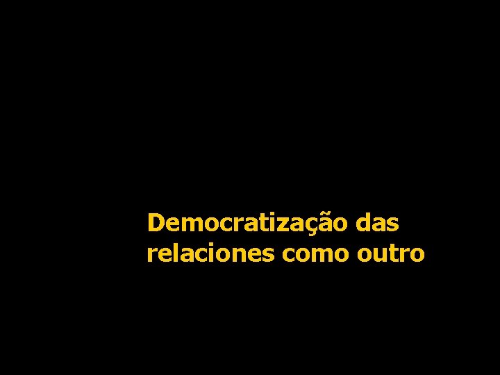 Democratização das relaciones como outro 