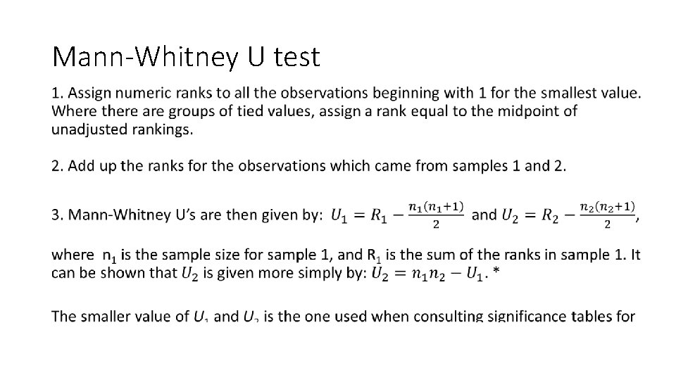 Mann-Whitney U test • 