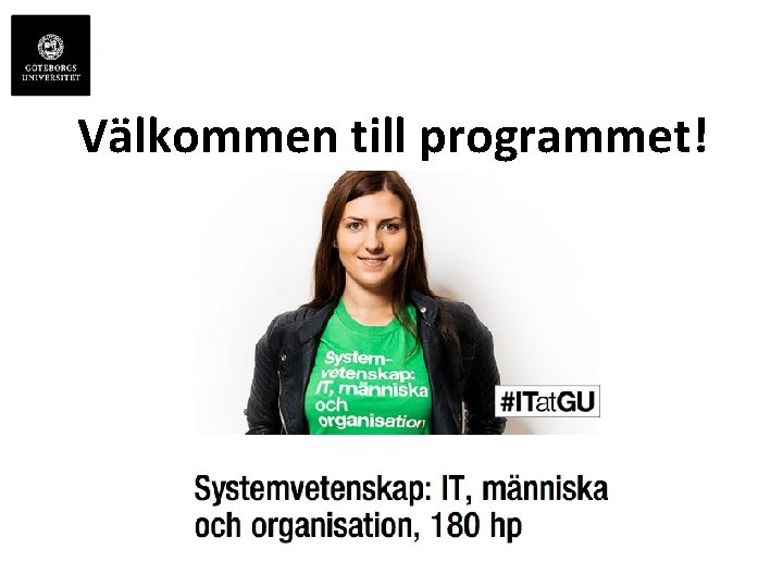 Välkommen till programmet! 