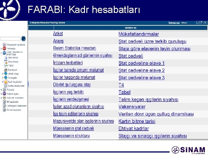 FARABI: Kadr hesabatları 