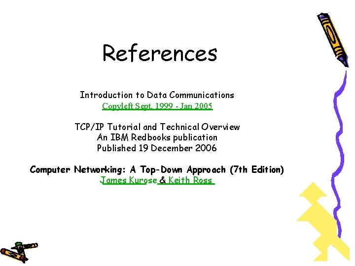 References Introduction to Data Communications Copyleft Sept. 1999 - Jan 2005 TCP/IP Tutorial and