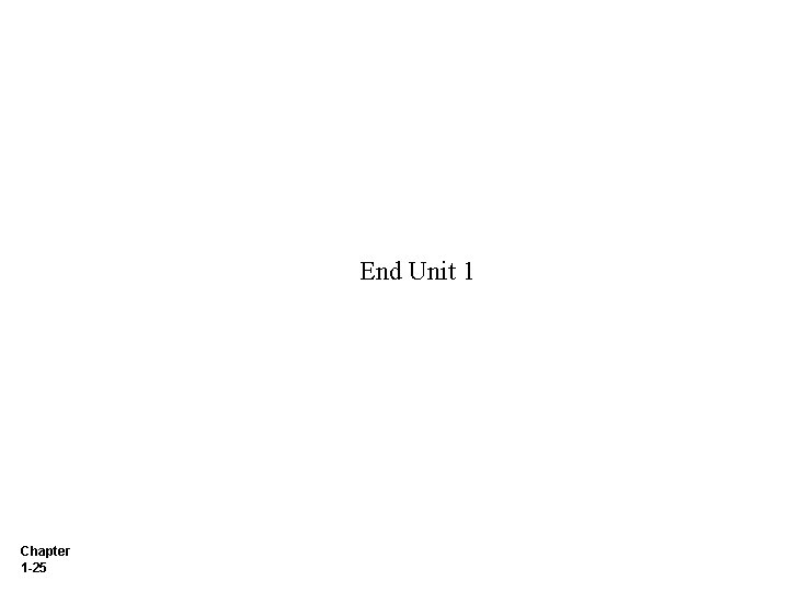 End Unit 1 Chapter 1 -25 