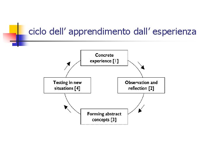 ciclo dell’ apprendimento dall’ esperienza 