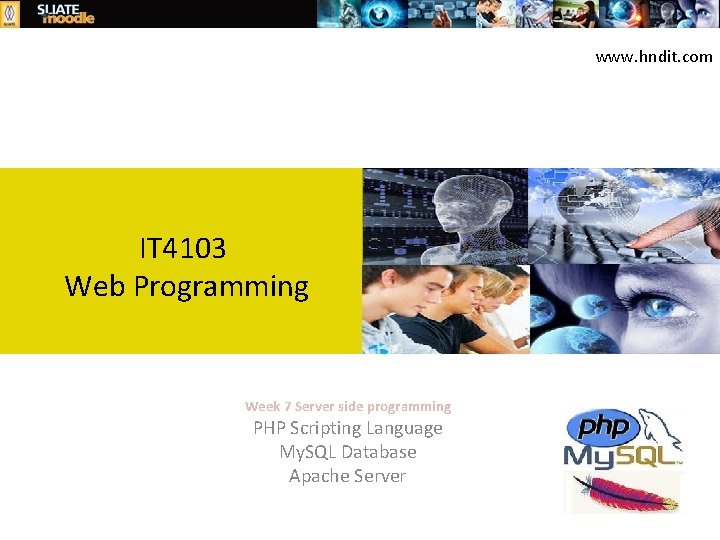 www. hndit. com IT 4103 Web Programming Week 7 Server side programming PHP Scripting