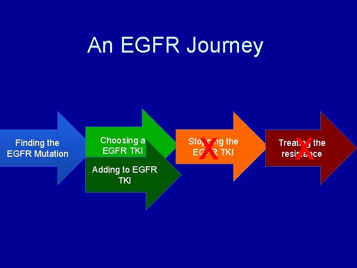 An EGFR Journey Finding the EGFR Mutation Choosing a EGFR TKI Adding to EGFR