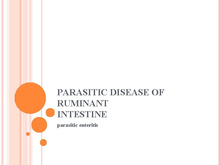 PARASITIC DISEASE OF RUMINANT INTESTINE parasitic enteritis 