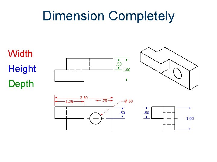 Dimension Completely Width Height Depth 