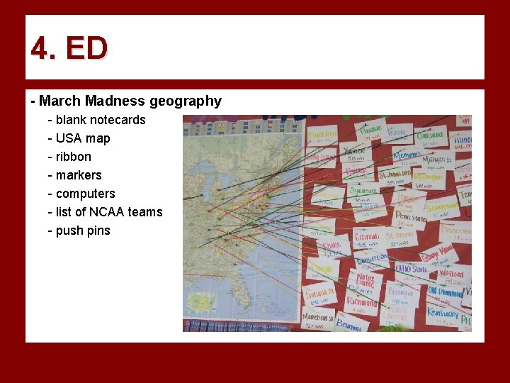 4. ED - March Madness geography - blank notecards - USA map - ribbon