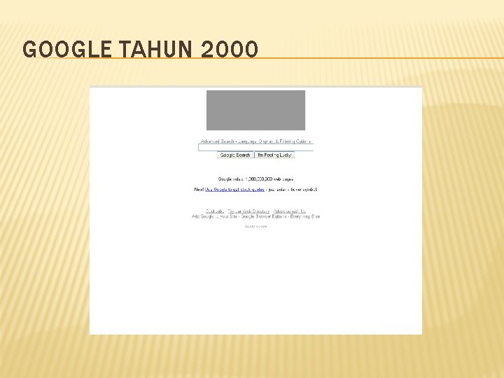 GOOGLE TAHUN 2000 