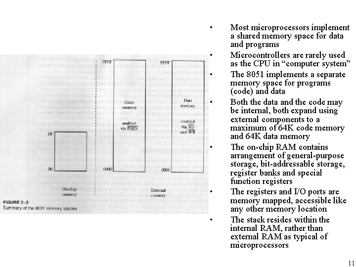  • • Most microprocessors implement a shared memory space for data and programs