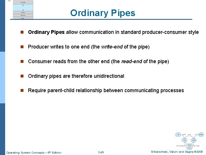 Ordinary Pipes n Ordinary Pipes allow communication in standard producer-consumer style n Producer writes