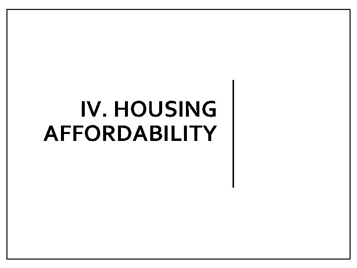 IV. HOUSING AFFORDABILITY 