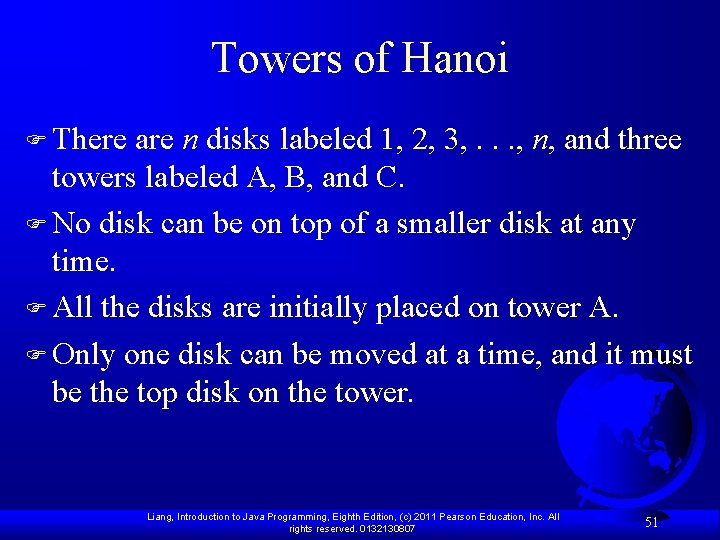 Towers of Hanoi F There are n disks labeled 1, 2, 3, . .