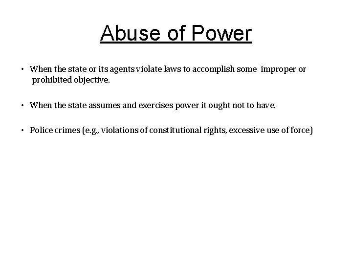 Lecture 7 Governmental Crime WHITE COLLAR CRIME Introduction