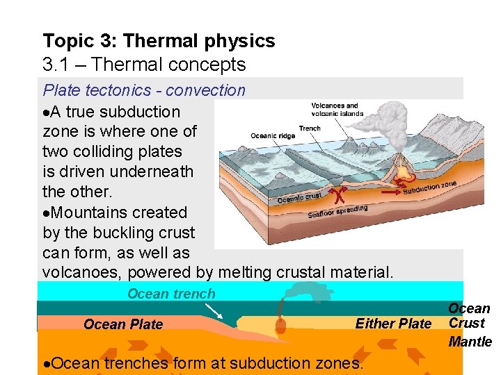 Topic 3: Thermal physics 3. 1 – Thermal concepts Plate tectonics - convection A