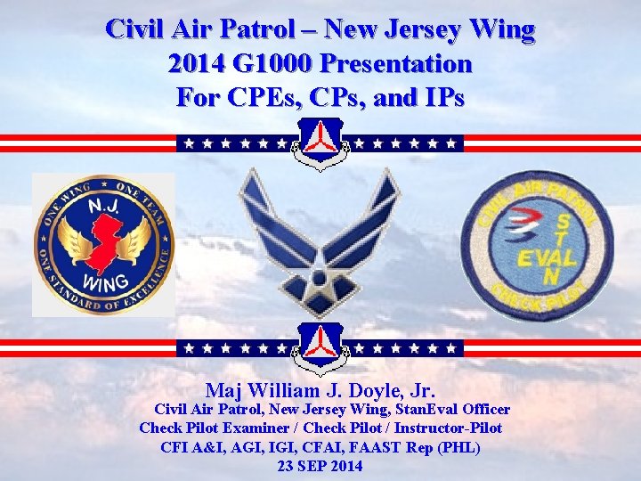 Civil Air Patrol – New Jersey Wing 2014 G 1000 Presentation For CPEs, CPs,