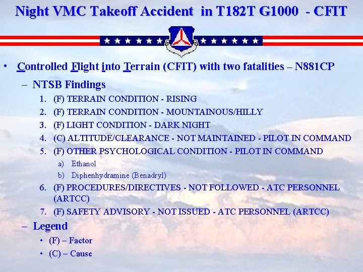 Night VMC Takeoff Accident in T 182 T G 1000 - CFIT • Controlled