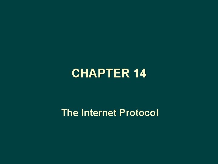 CHAPTER 14 The Internet Protocol 