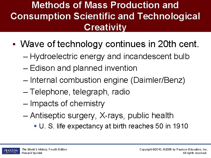 Methods of Mass Production and Consumption Scientific and Technological Creativity • Wave of technology