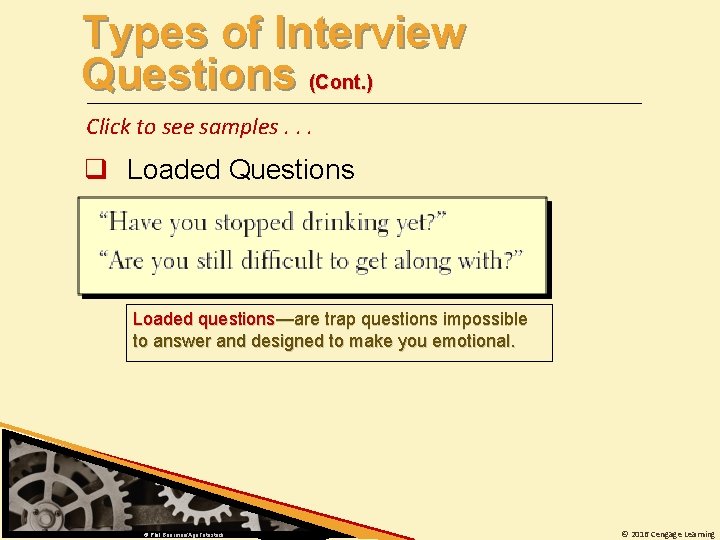 Types of Interview Questions (Cont. ) Click to see samples. . . q Loaded