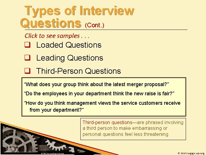 Types of Interview Questions (Cont. ) Click to see samples. . . q Loaded