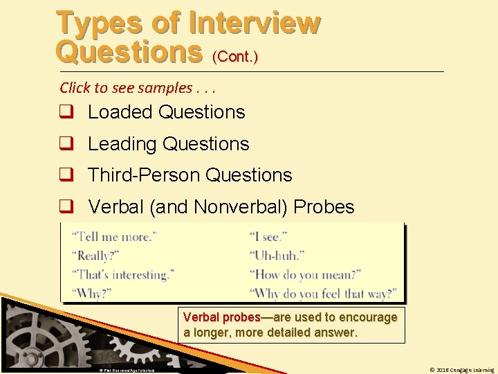 Types of Interview Questions (Cont. ) Click to see samples. . . q Loaded