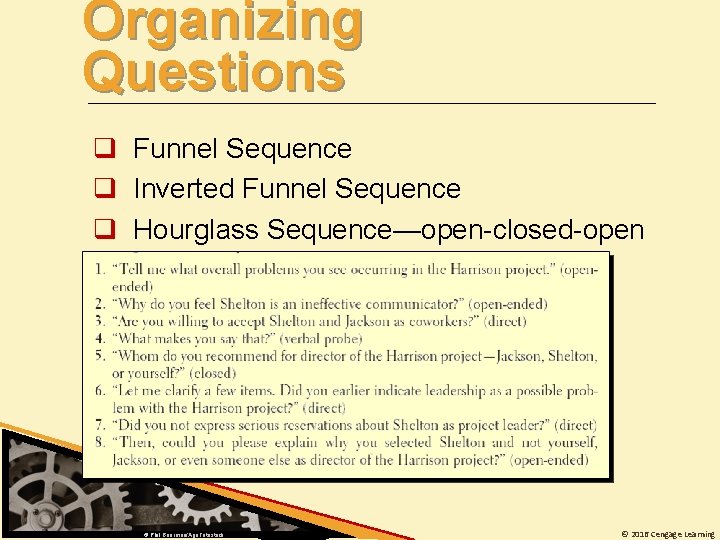 Organizing Questions q Funnel Sequence q Inverted Funnel Sequence q Hourglass Sequence—open-closed-open © Phil