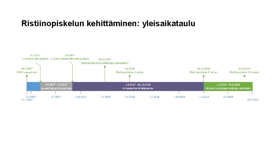 Ristiinopiskelun kehittäminen: yleisaikataulu 