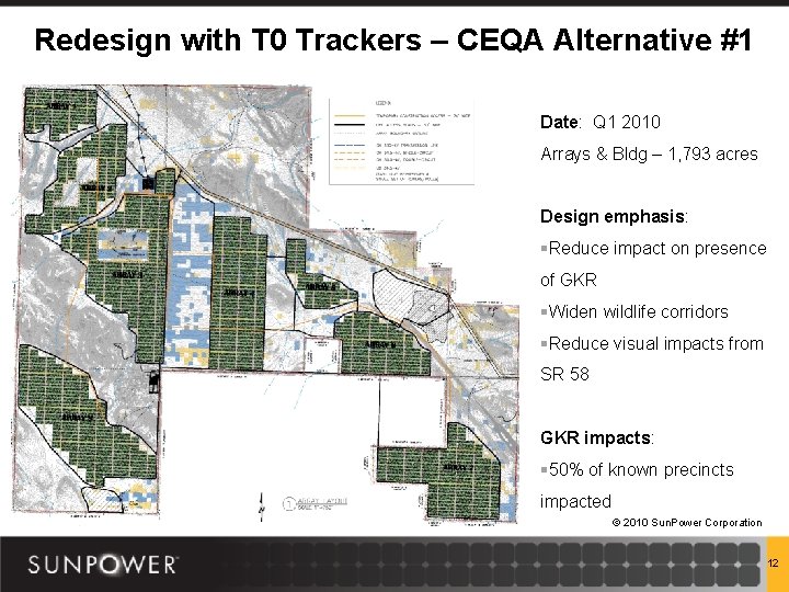 Redesign with T 0 Trackers – CEQA Alternative #1 Date: Q 1 2010 Arrays