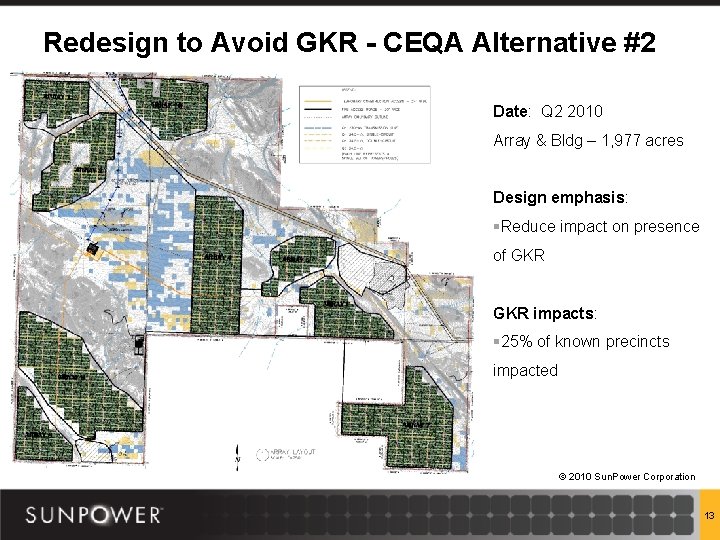 Redesign to Avoid GKR - CEQA Alternative #2 Date: Q 2 2010 Array &