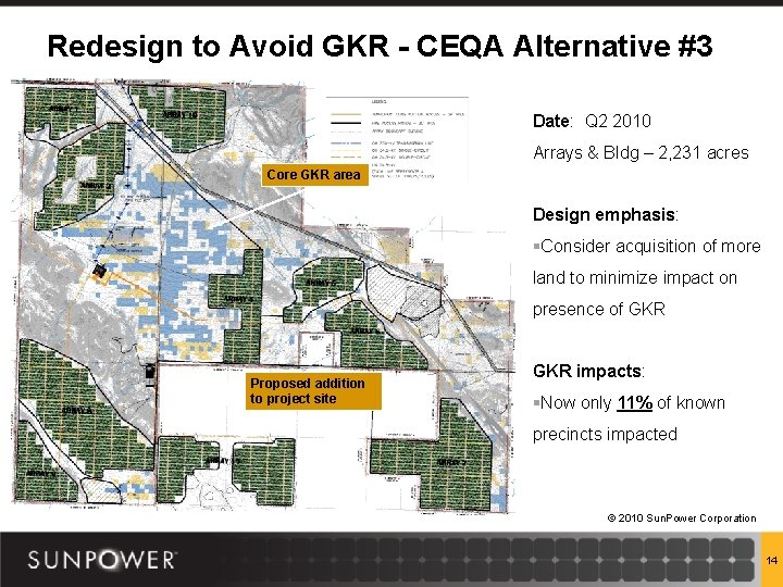 Redesign to Avoid GKR - CEQA Alternative #3 Date: Q 2 2010 Arrays &