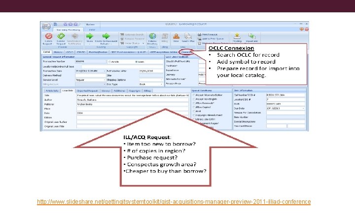 http: //www. slideshare. net/gettingitsystemtoolkit/gist-acquisitions-manager-preview-2011 -illiad-conference 