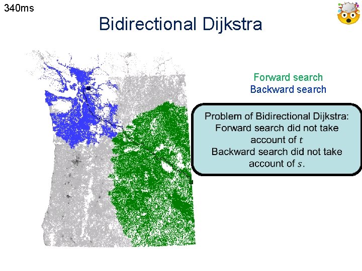 340 ms Bidirectional Dijkstra Forward search Backward search 